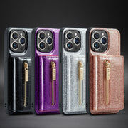 Bling Glitter Leather Flip Wallet Phone Case Cover, 